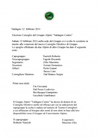 Elezioni Consiglio Direttivo 2011